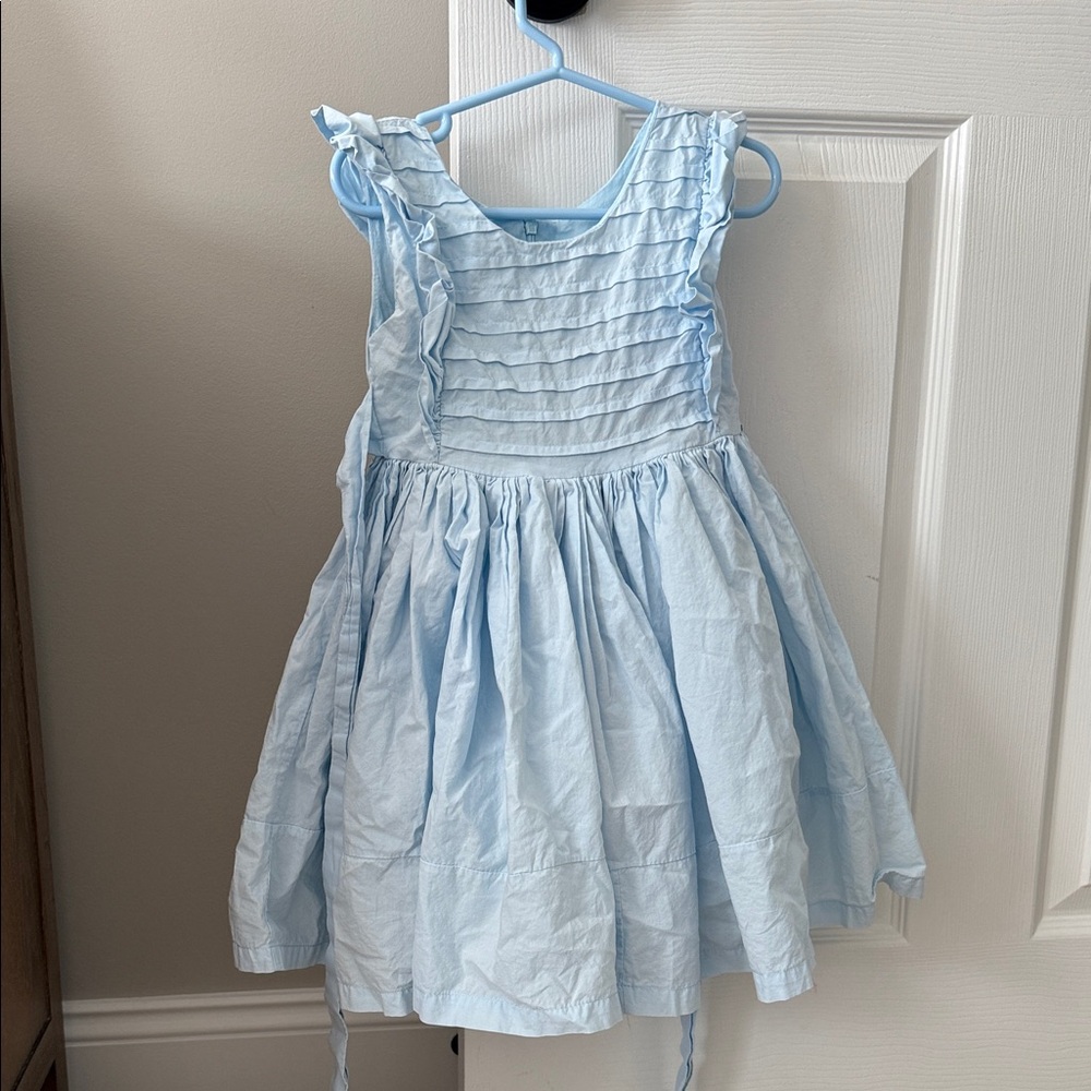 Light Blue Ruffled Kids Dress